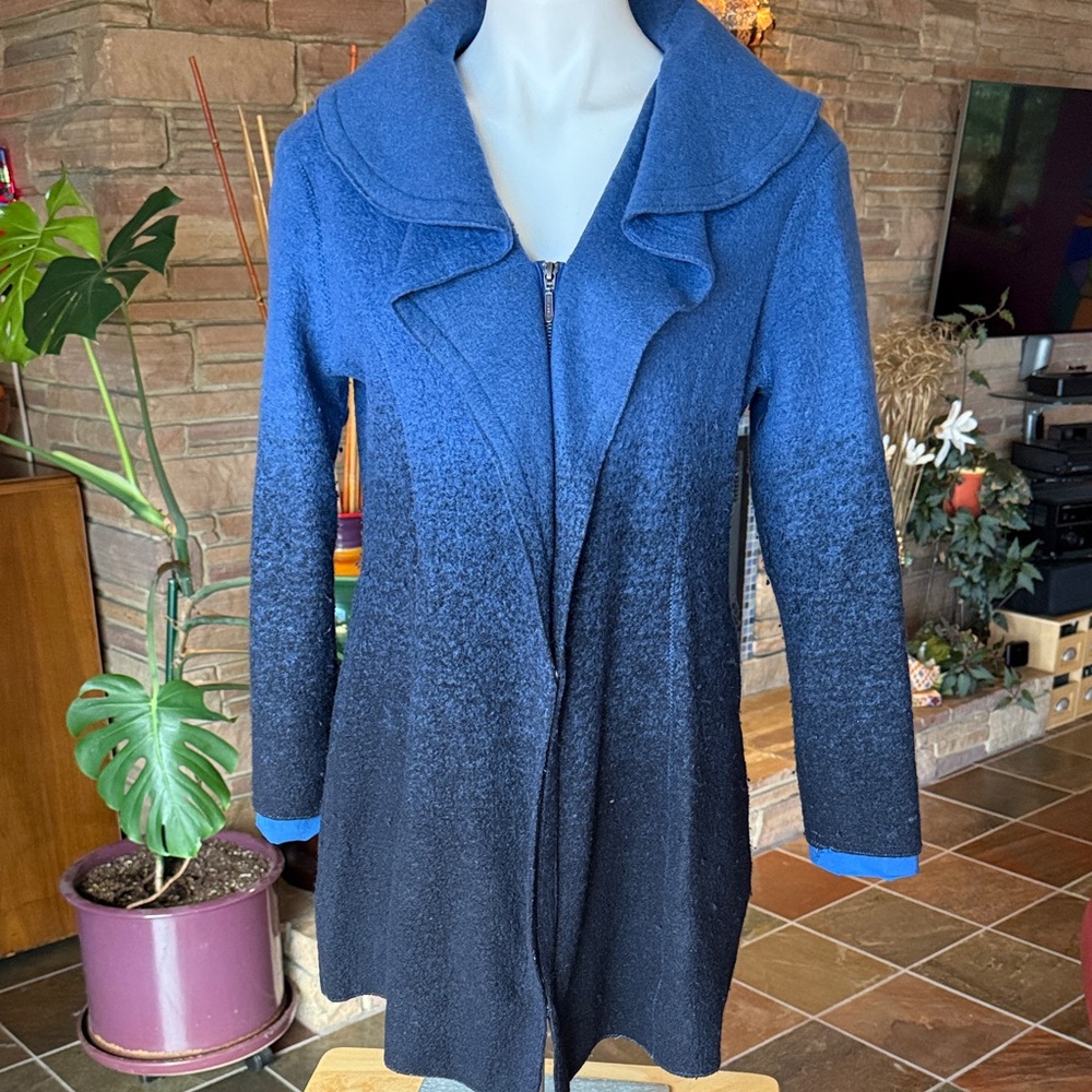NIC+ZOE Blue and Black Coat